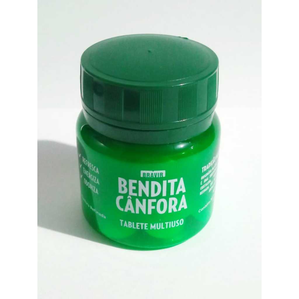 canfora pedra, pote de cânfora com 30 unidades de pastilhas de cânfora