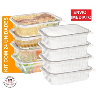 Kit 24 Unidades Pote Marmita Freezer Microondas Fitness Comida Congelada Marmitex