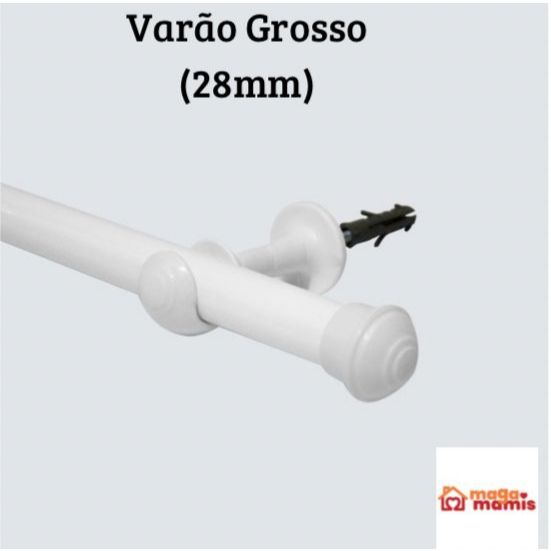 Varão de cortina de Aço 3,0 metros 28mm (grosso) várias cores - Bastão de cortina Aço Ferro em Oferta na Shopee