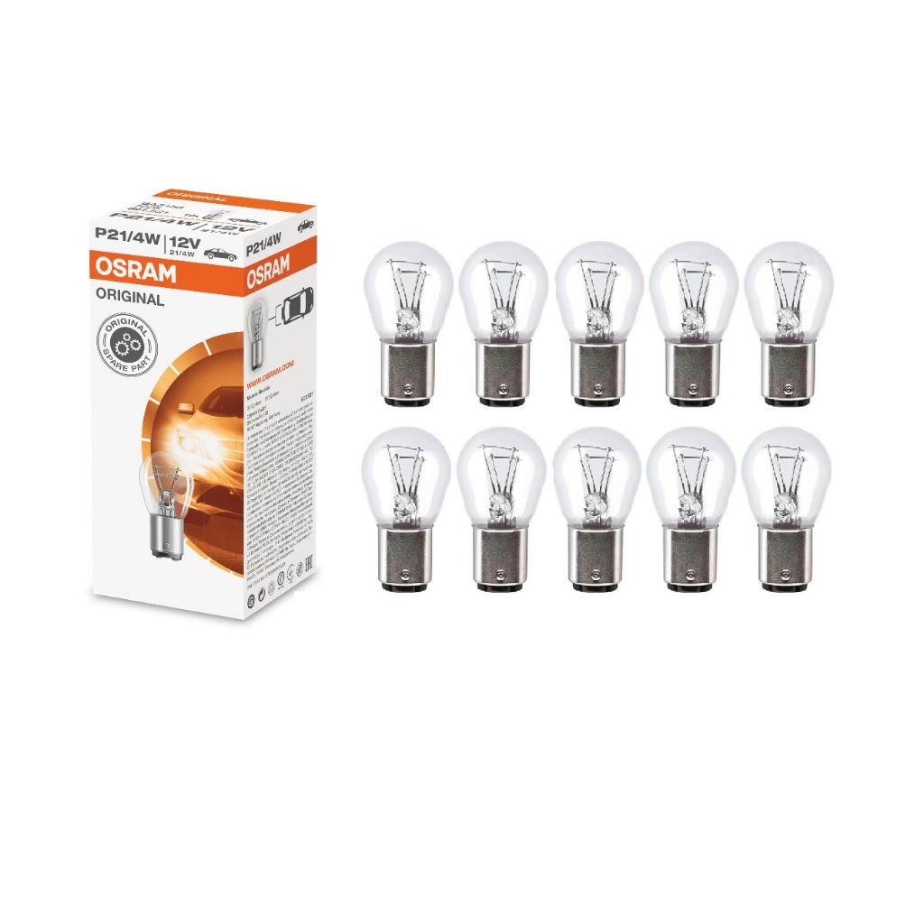 Caixa Lampada Osram 12V Lanterna Freio BAZ15d P21/4W Original Line 7225 21/4W 10 Unidades