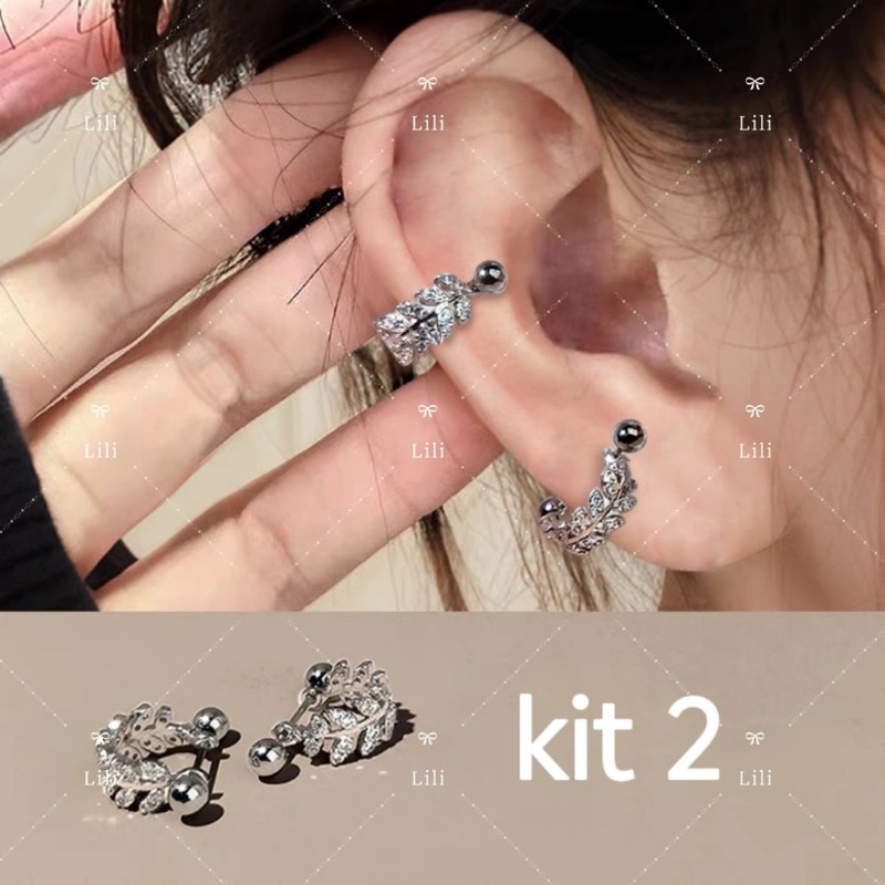 Kit 2 Piercing P/Conch Ramo de Oliveira Cravejado Parta em Oferta na Shopee