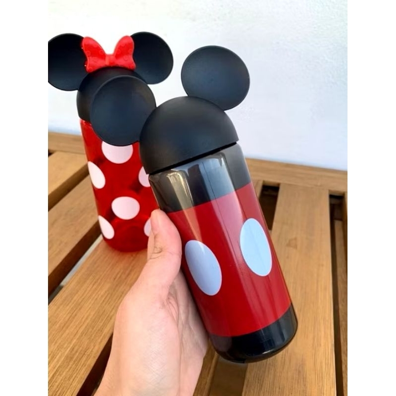 Garrafa Infantil Mickey ou Minnie com tampa 3D de orelhinhas do Mickey 320 ml