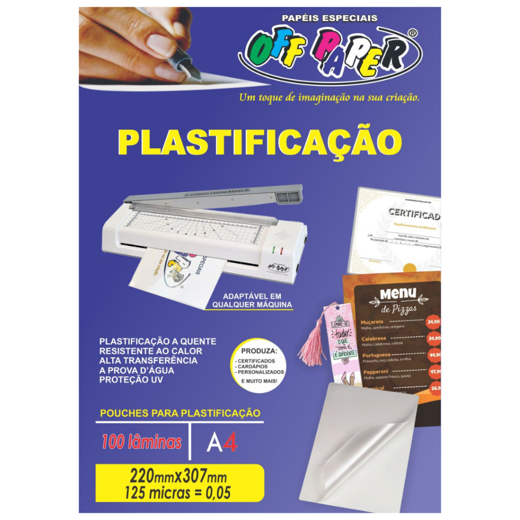 Polaseal Plastificação A4 Offpaper 100 folhas em Oferta na Shopee