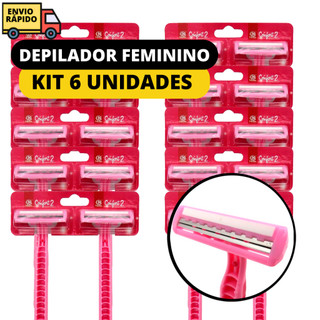 it 6 Aparelho De Depilar Feminino Cabo Emborrachado Lâmina Dupla Rosa Sem Irritação Corpo E Rosto