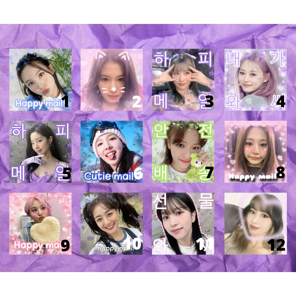 Adesivo happy - Love mail - New Jeans - Le sserafim - Twice - Itzy - IVE - Stray Kids - BTS - TXT  - Leia a descrição