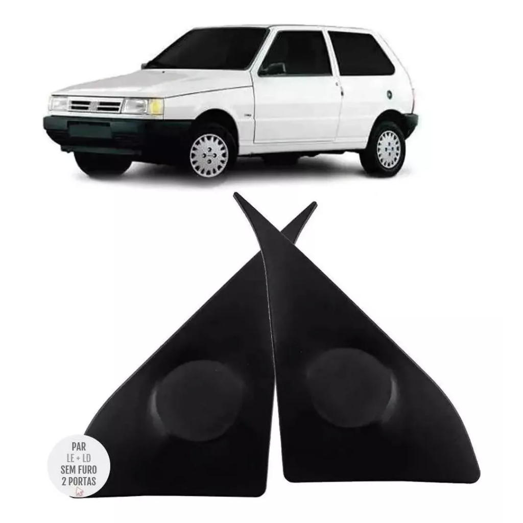 Par Acabamento Interno Retrovisor Uno 2p 2000 A 2003 S/ Furo