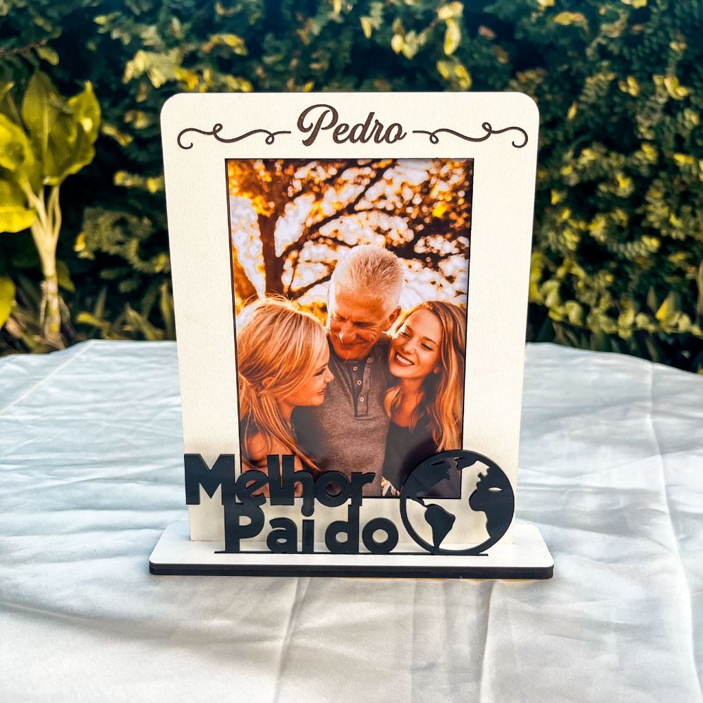 Porta Retrato Melhor Pai do Mundo MDF e Acrílico Presente personalizado Dia dos Pais