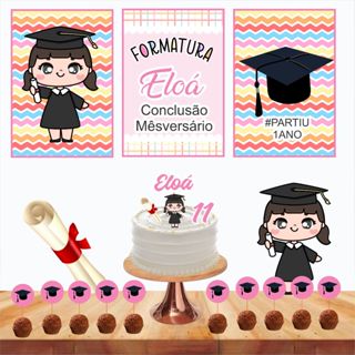 kit bolinho Formatura Mesversário - Kit festa formartura 11 meses personalizado em Oferta na Shopee