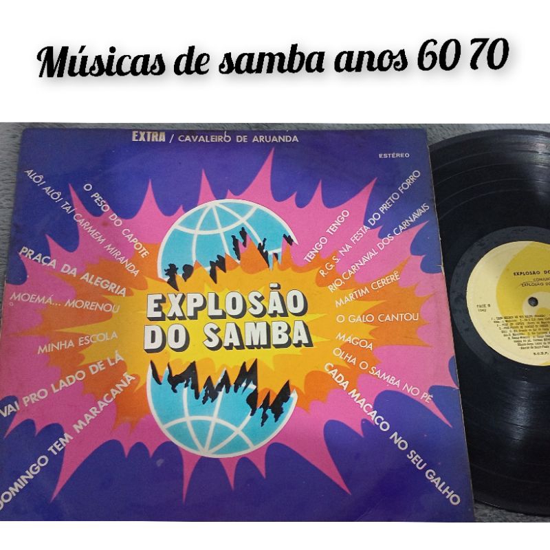 LP Explosão do Samba disco de vinil anos 70