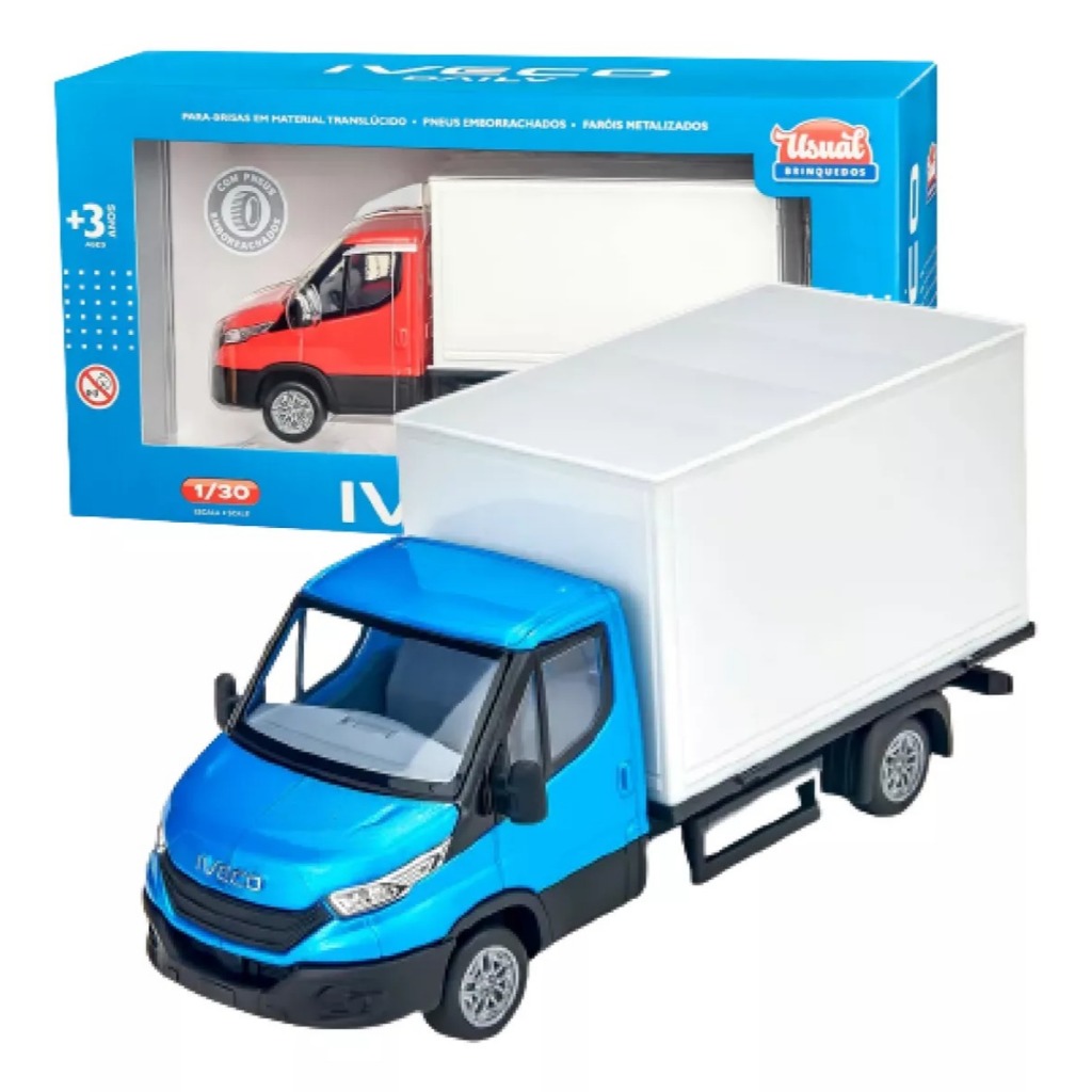 Caminhão Brinquedo Miniatura Iveco Dayli Carroceria Bau em Oferta na Shopee
