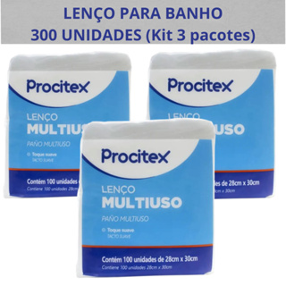 Lenço Multiuso p/ Banho (Kit 300 Unidades) 28x30cm Procitex-Cremer em Oferta na Shopee