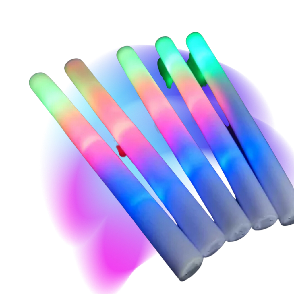 Kit Bastão Led Espuma Casamento Balada Neon Pisca Festa em Oferta na Shopee