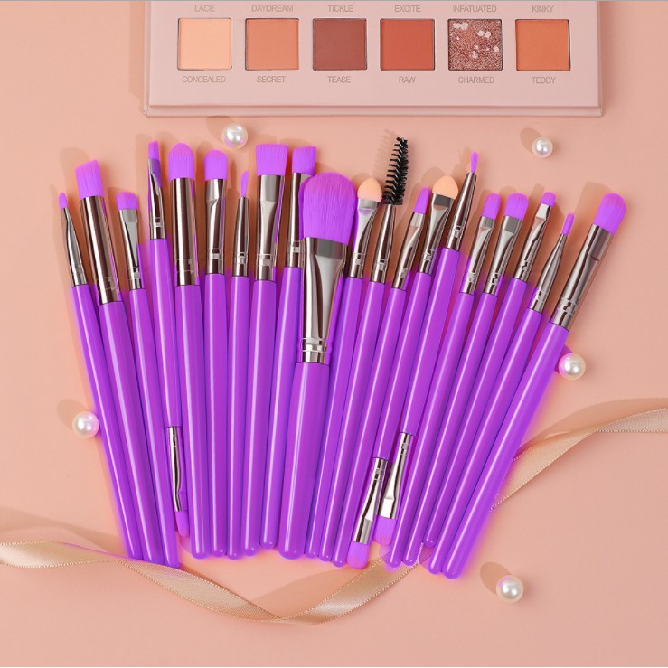 Kit 20 Pinceis Profissional Pincel Maquiagem loli em Oferta na Shopee