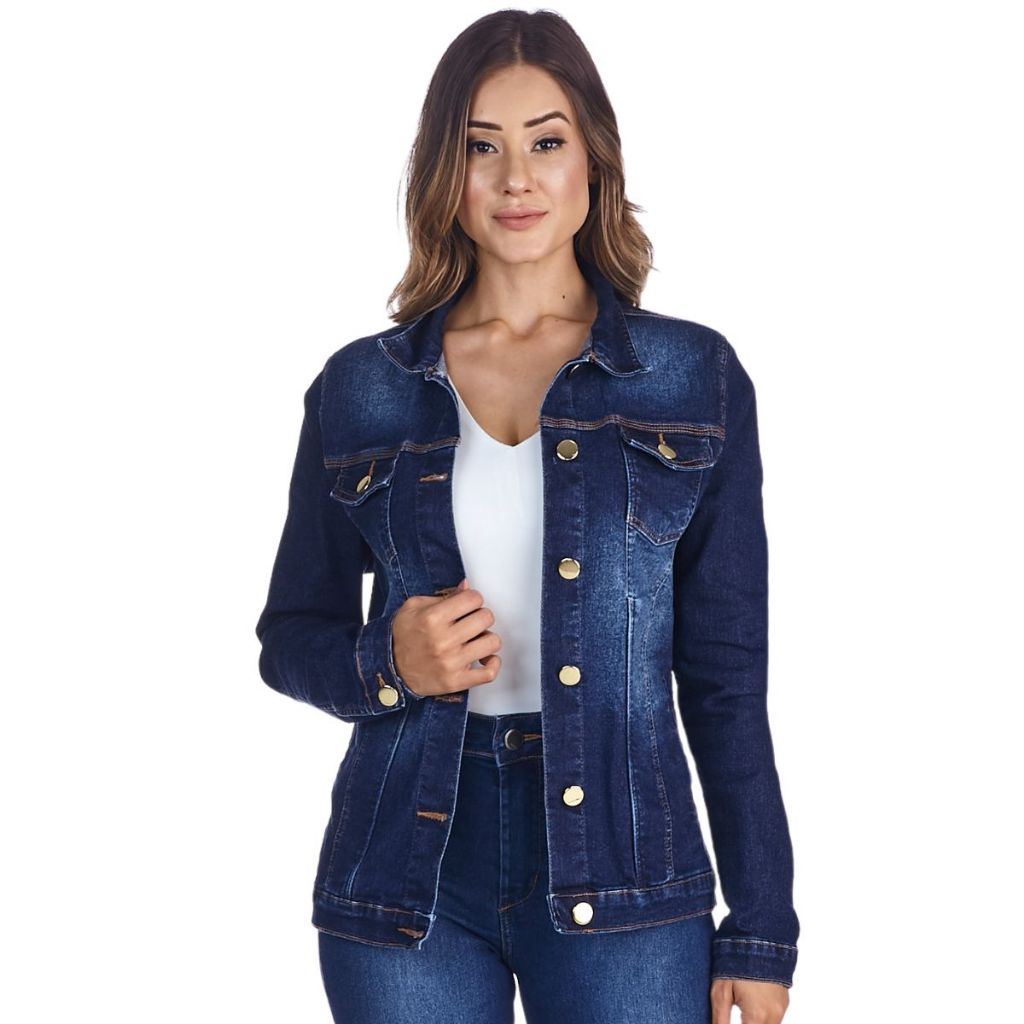 Jaqueta Jeans Feminina HNO Denim Premium Azul