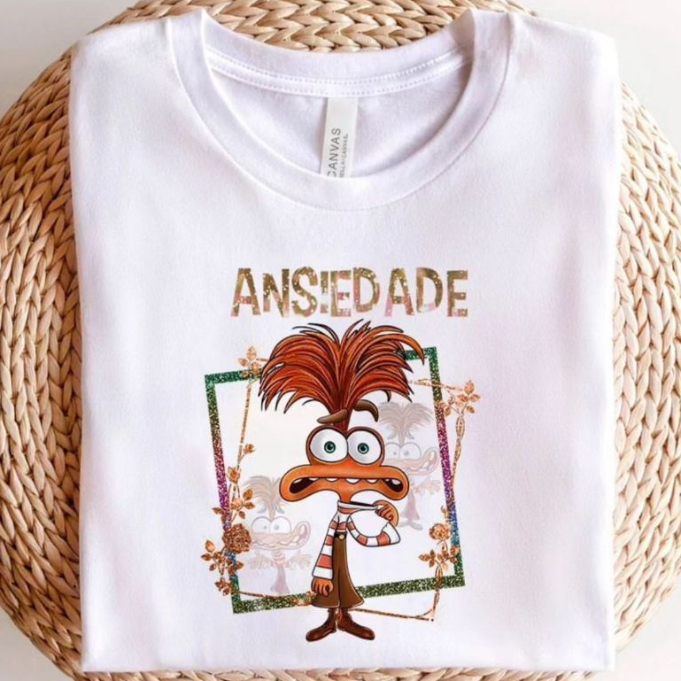 Camiseta Camisa Estampa Personagem Ansiedade do Filme Divertidamente Plus Size e Infantil Envio Imediato