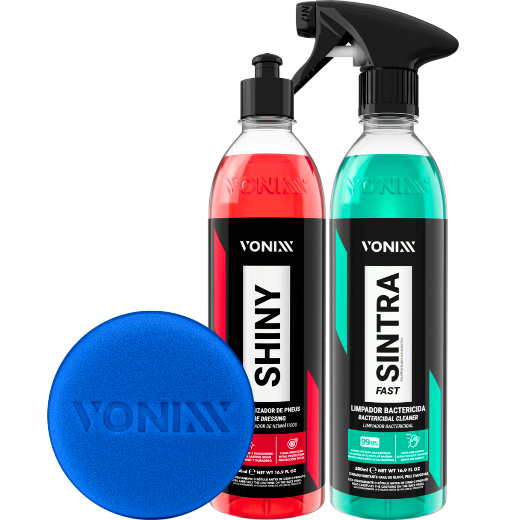 Shiny Pretinho Brilhante a Prova Agua + Sintra Fast Limpador Interno Vonixx 500ml - Spare Parts and Accessories for Vehicles