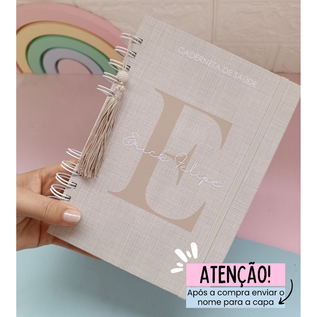 CADERNETA DE VACINAS/SAÚDE CAPA DURA LINHO CREME
