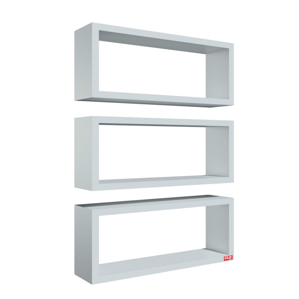 Kit 3  Nichos Suspenso Decorativo Retangular Branco 0237 Mdf CLD