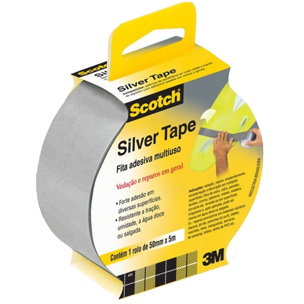 Fita Adesiva Cinza Silver Tape 45 mm X 5 Metros - 3m · foto 2