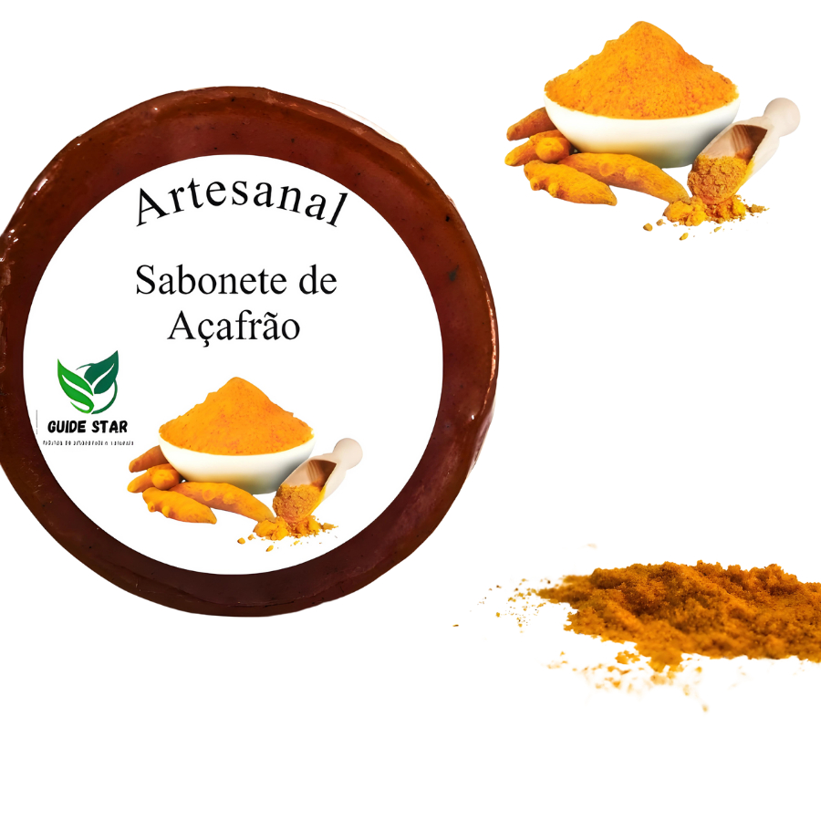 Sabonete Açafrão com Dolomita depilação Natural trata Artesanal90 g