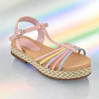 Sandália com Tiras Coloridas Flatform Menina em Oferta na Shopee