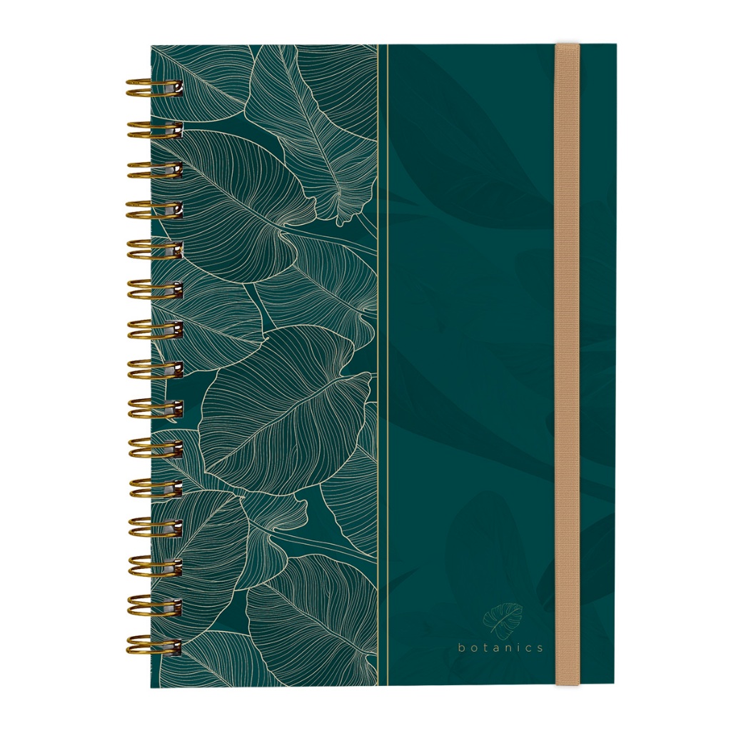 Caderno Plus Botanics Golden Leaves 14x20 100 Fls