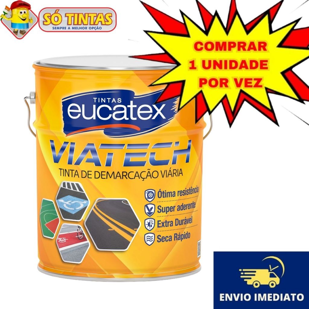 Tinta de Demarcação Viária Via Tech 18L Eucatex Acetinado em Oferta na Shopee