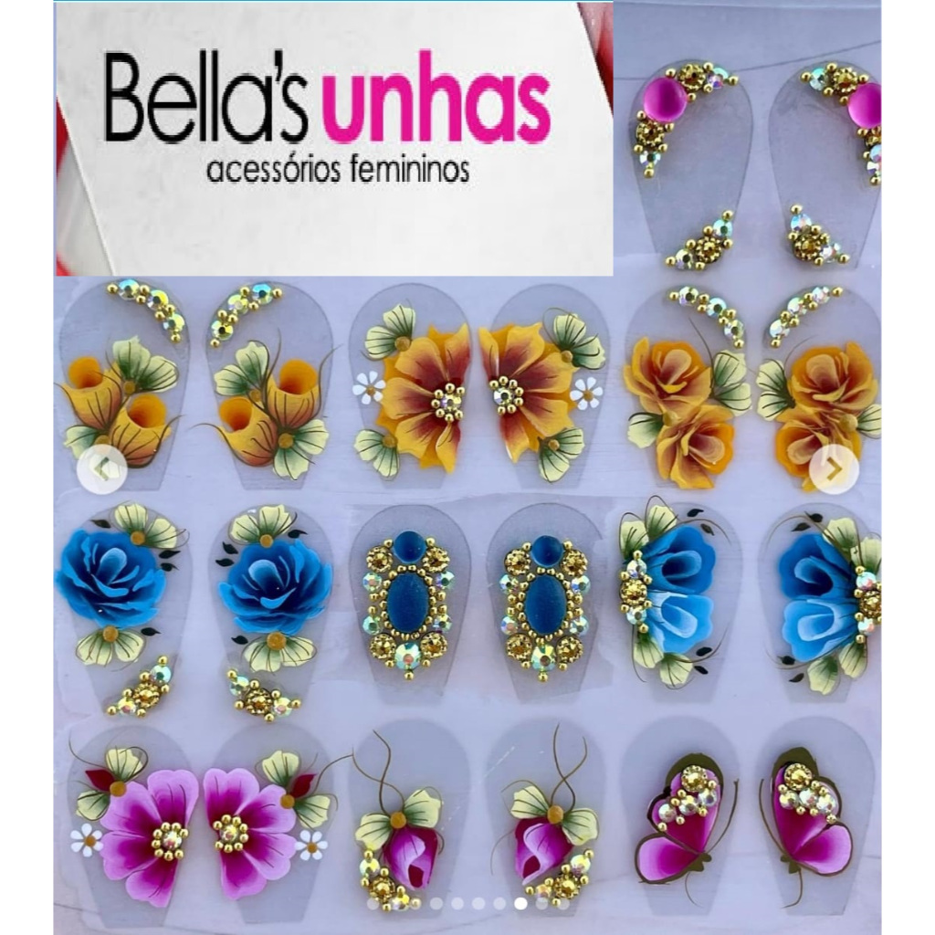 40 Adesivos Unhas Artesanais Pedrarias Jóias, Strass CARTELÃO adesivos DE LUXO, peliculas para unhas
