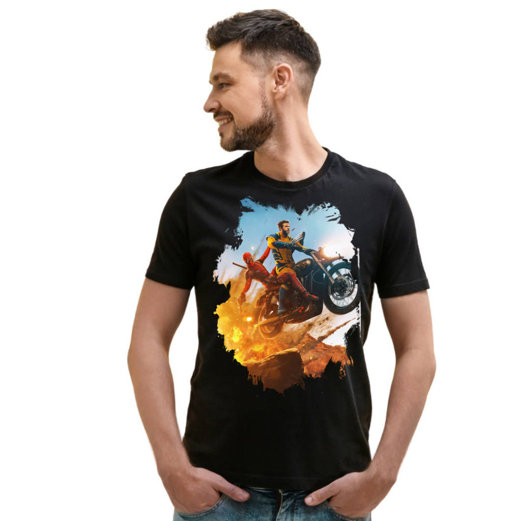 ESTAMPAS E CORES VARIADAS ENVIO IMEDIATO 100 % ALGODAO DEADPOOL E WOLVERINE O FILME ADULTO E INFANTIL