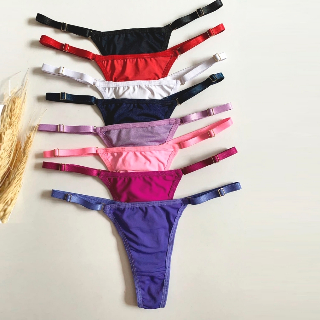 Kit  Calcinha Microfibra Fio Dental Regulagem Lingerie Sexy