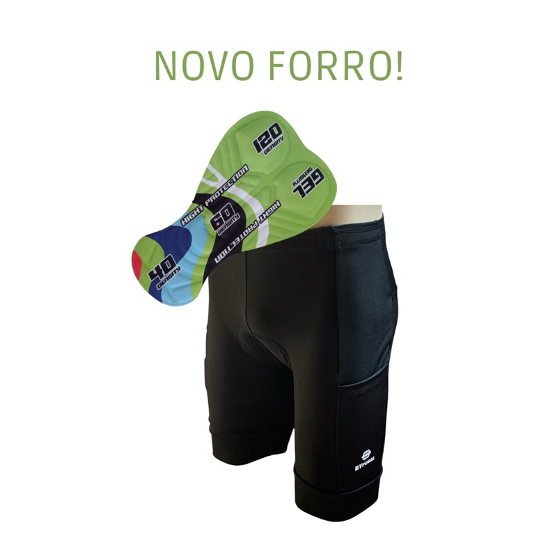 Bermuda de Ciclismo Gel Profissional - Masculina em Oferta na Shopee