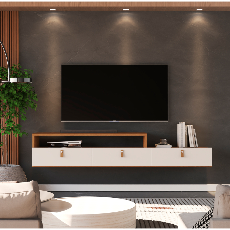 Rack Suspenso Lion Pequeno Painel Parede Quarto Estante Tv Home Decorativo para Sala Estar