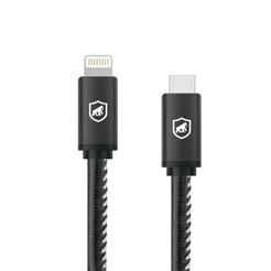 Gshield Cabo Turbo Militar Lightning/Tipo C, Homologado, Carregamento Extremamente Rápido Qualcomm 3.0 para iPhone/iPad