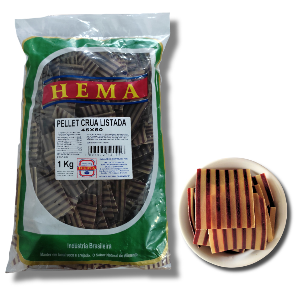 Pellet Crua Listada  P/Fritar 45X50 - Hema - Pcte 1 Kg