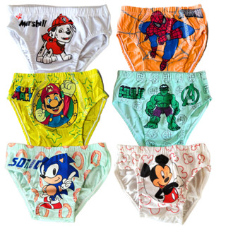 Kit 9 Cuecas Bebê Infantil Personagens 100% Algodão - Tamanho P - M - G Veste de 1 a 8 Anos em Oferta na Shopee