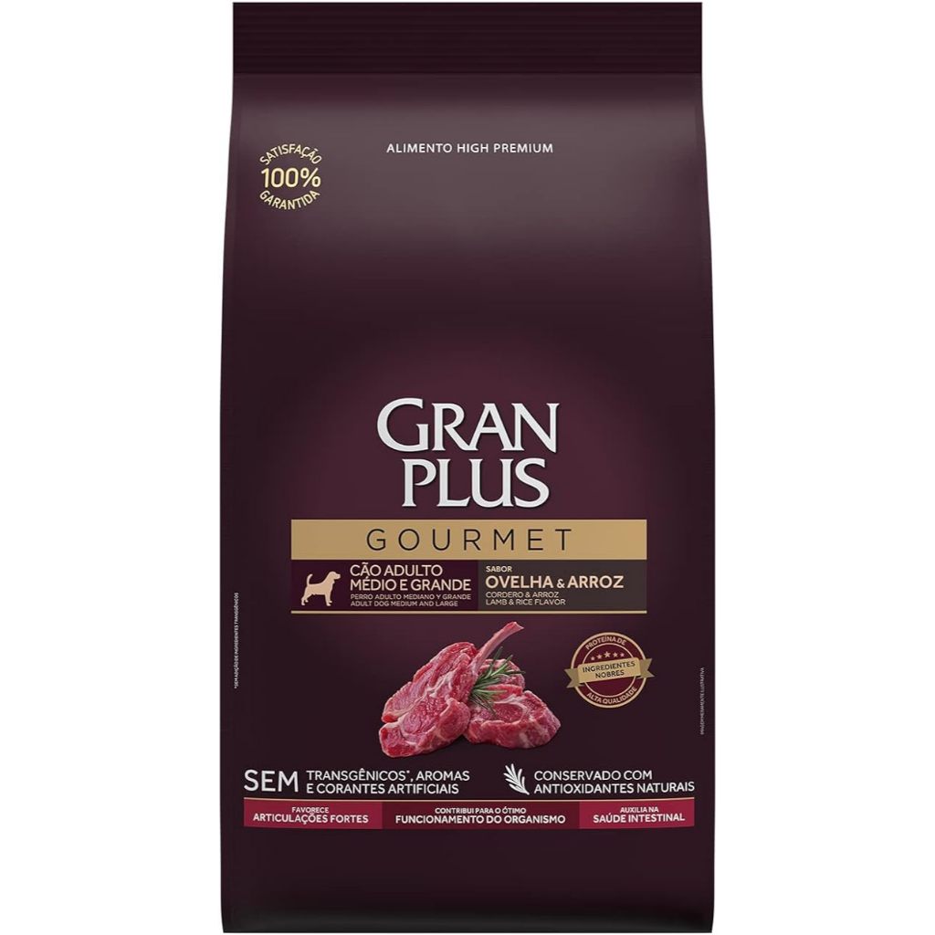 Ração Gran Plus 15kg Gourmet Cães Médio e Grande Ovelha em Oferta na Shopee