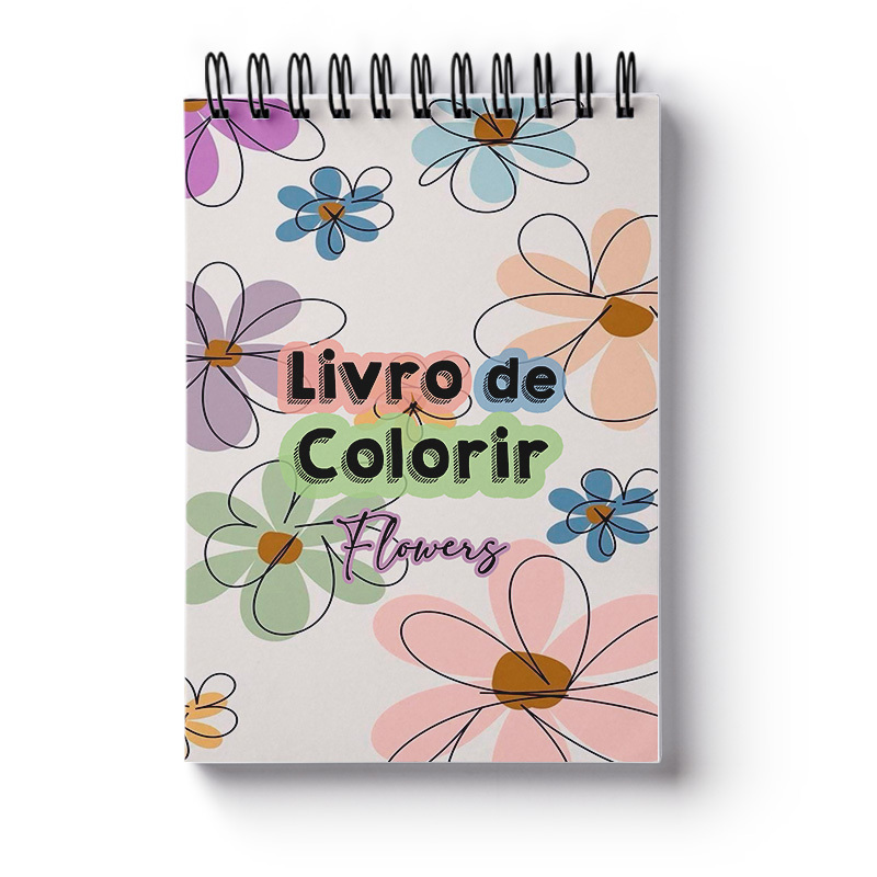 Livro de Colorir Flores Anti Estress Adulto Tamanho A5 em Oferta na Shopee