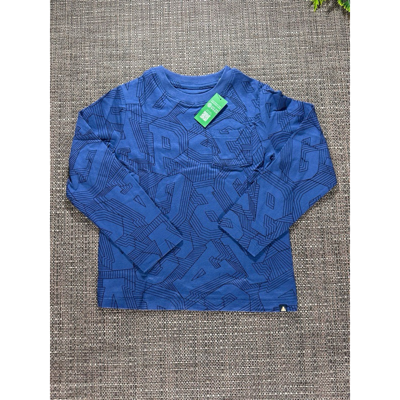 Camiseta GAP Manga Longa logo Azul 18M ao 4T