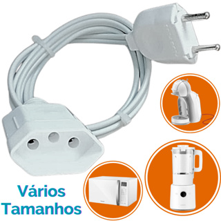 Extensao 1/2/3/5/10 Metros Branca Fio 2X2,5mm Reforçado Grosso em Oferta na Shopee