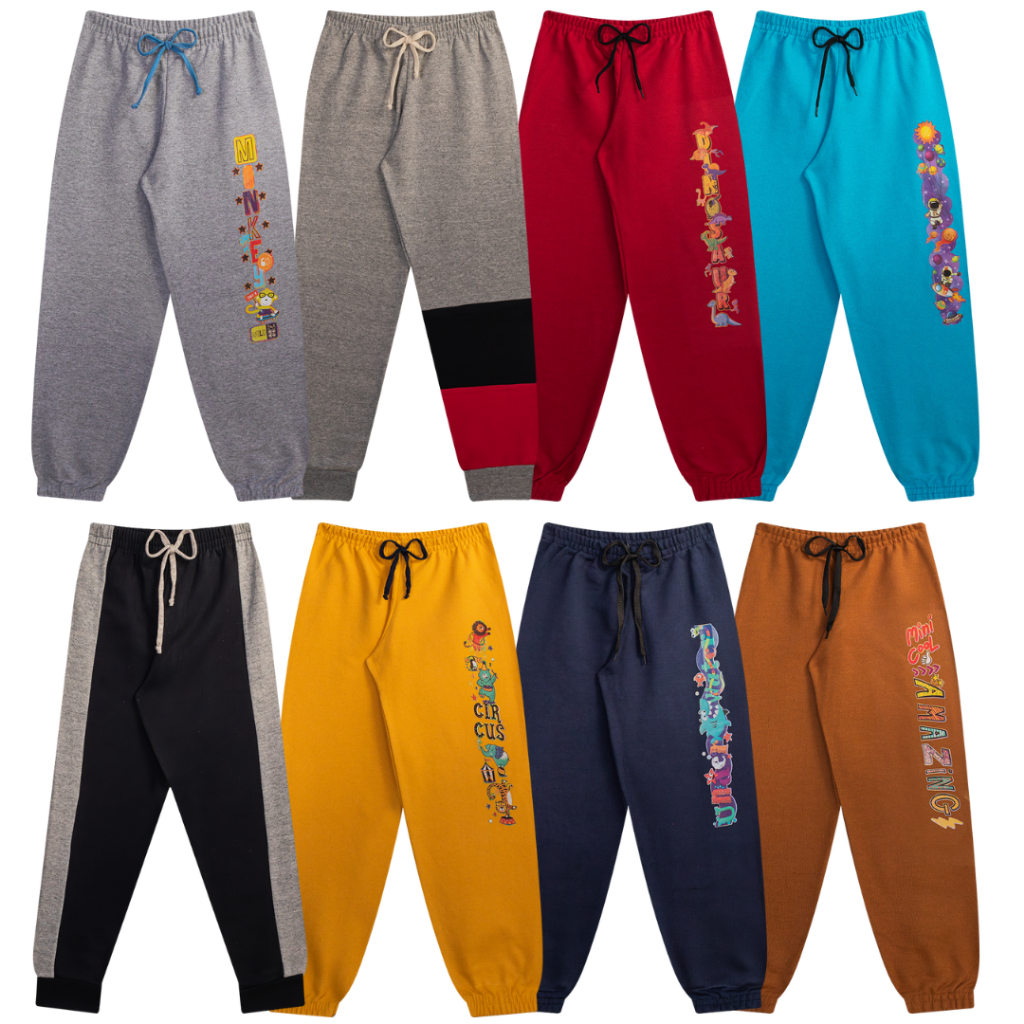 Kit 5 Calças Moletom Infantil Masculino - Calça Moletom Menino - Kit Calça Moletom Infanti...