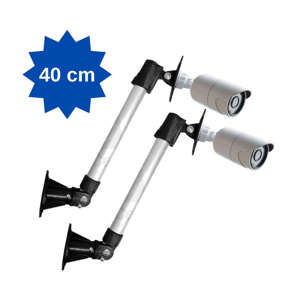 Kit 2 Suportes Câmera Segurança Cftv Infra Sensor Iva 40cm