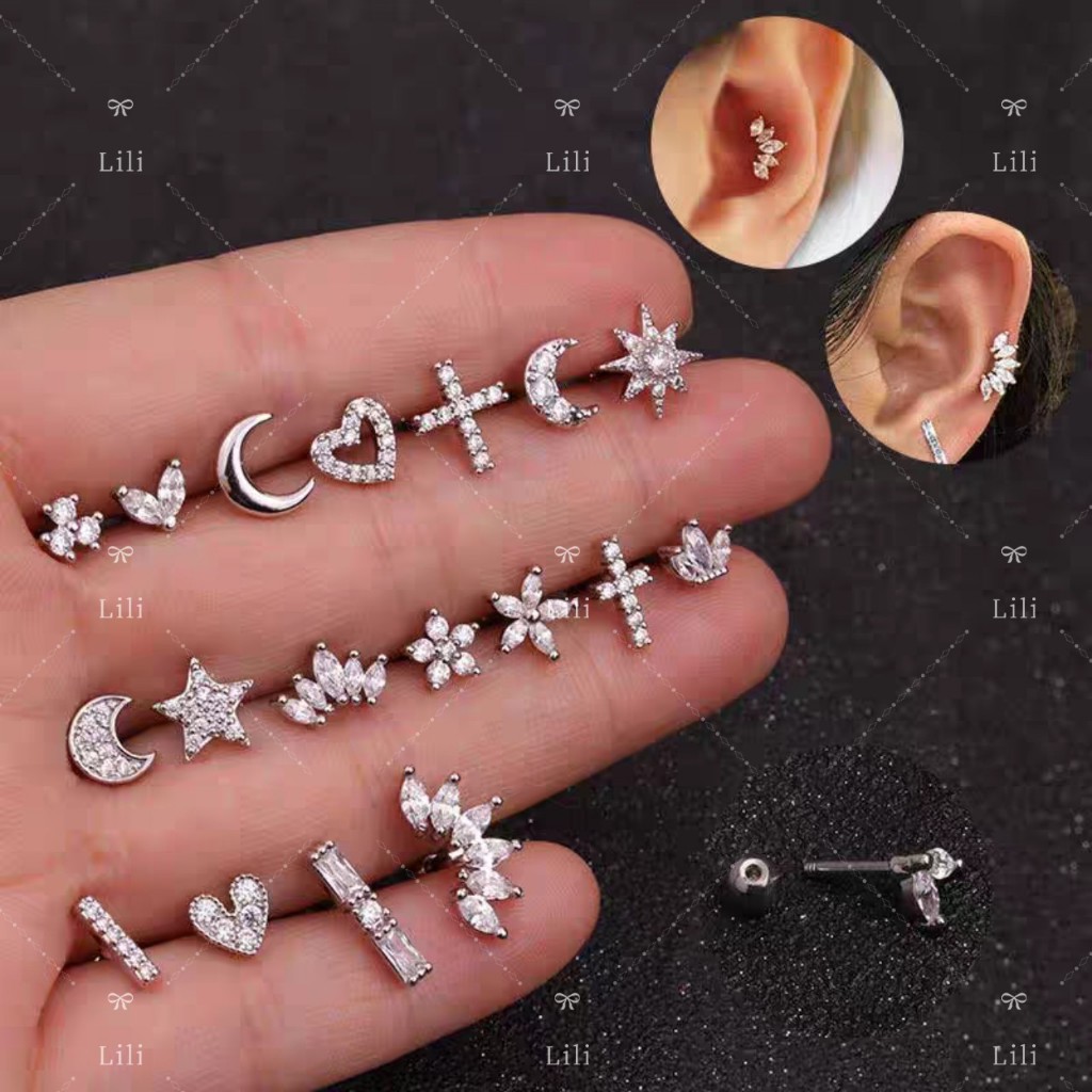 1 Piercing Targus /Cartilagem piercing com Zircão em Oferta na Shopee