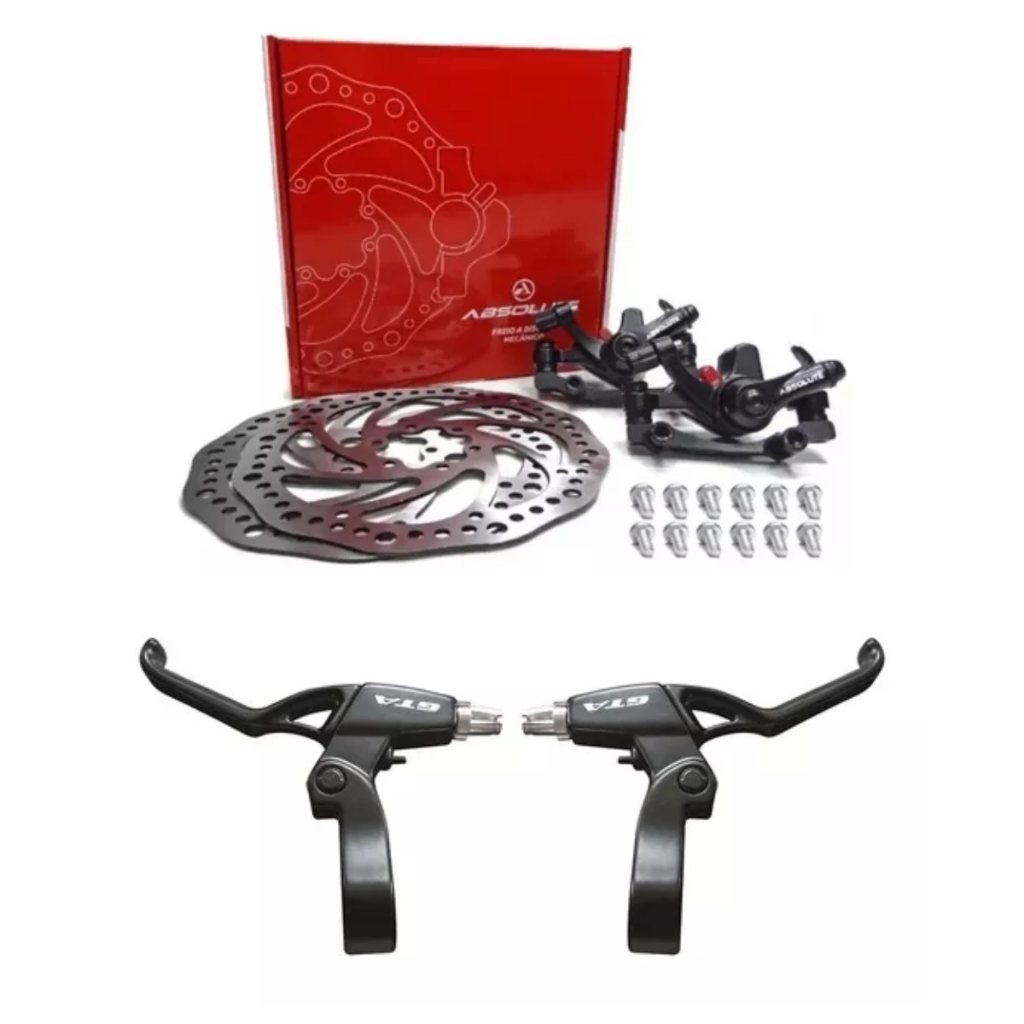 Kit Freio A Disco Hidráulico Absolute Bike Mtb + Maçanetas Alumínio