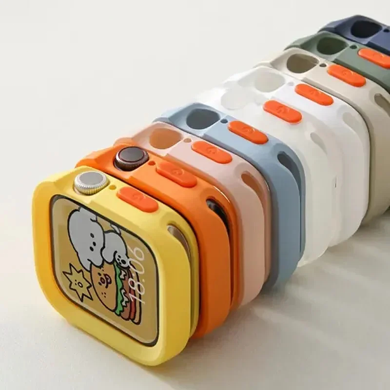 Macio Smartwatch Capinha Case Para Apple Watch 40mm 41mm 44mm 45mm 49mm Ultra 2 Silicone iWatch Capa