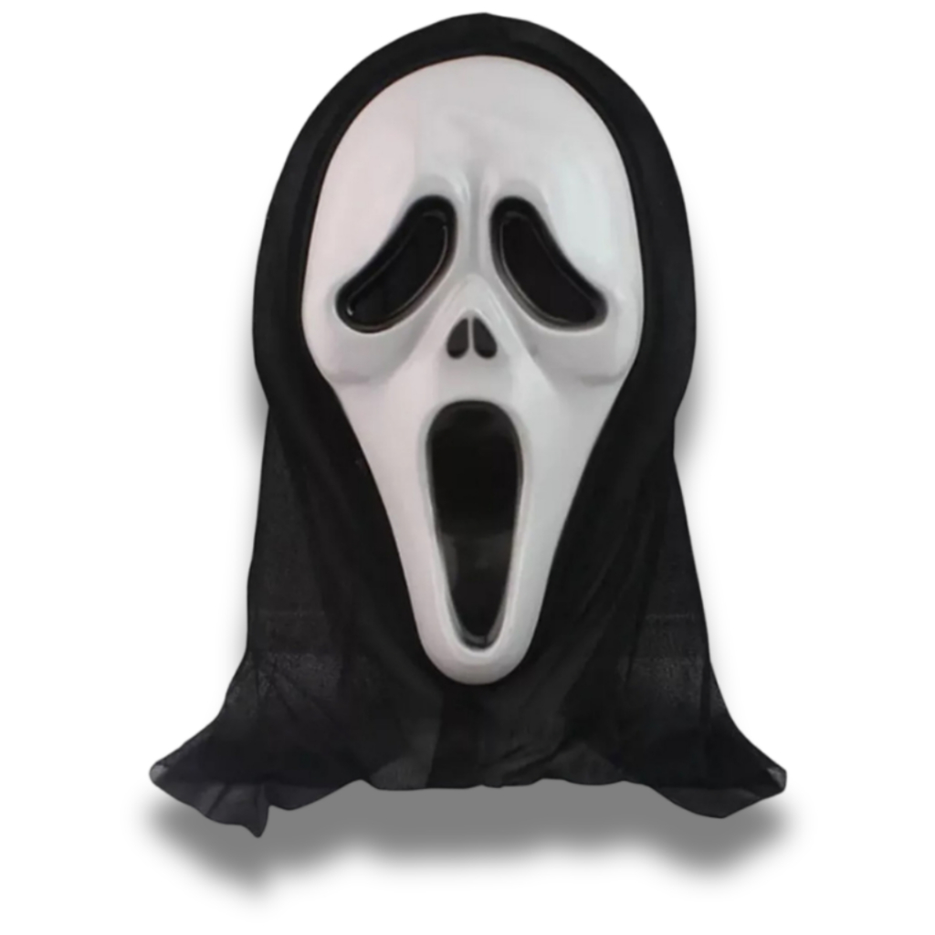 Máscara do Pânico De Plastico com Capuz Halloween Terror para Festas Carnaval Ghostface