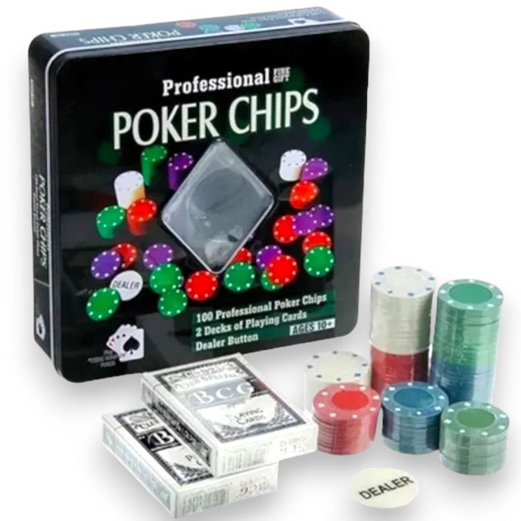 Jogo De Poker 100 Fichas profissional + baralho jogo completo alta qualidade