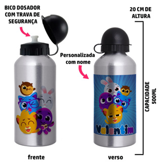 Garrafa Squeeze de alumínio  Personalizada com nome - Bolofofos em Oferta na Shopee
