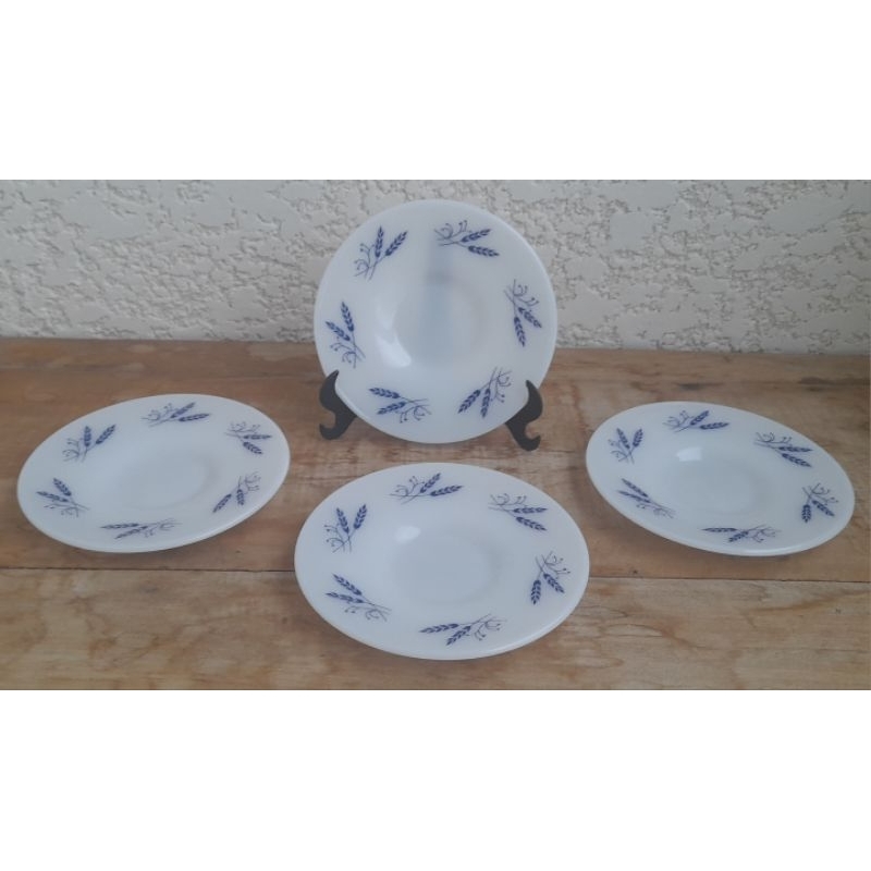 Conjunto de 4 pires de chá opalina Colorex 14cm modelo trigo