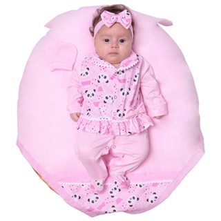 Saída de Maternidade Menina  Pandinha Aconchego 04 Peças em Oferta na Shopee