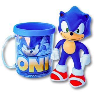 Boneco Sonic 16cm Sega Coleção + Caneca Personalizada 350ml em Oferta na Shopee